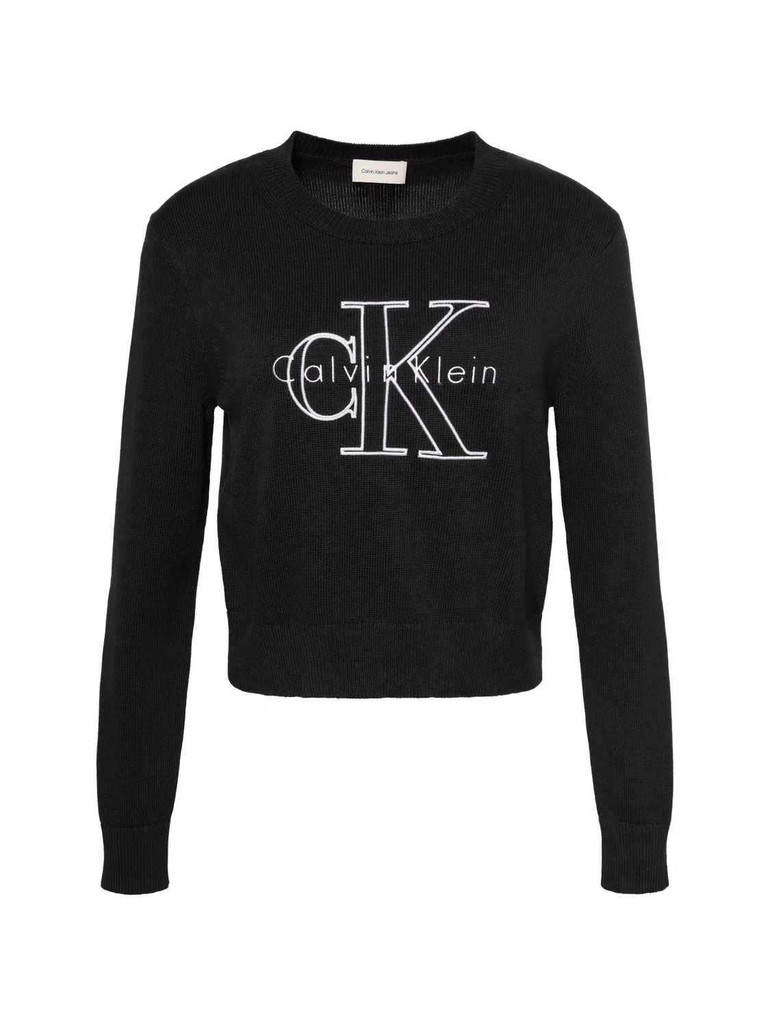 Calvin Klein Свитер с вышитым логотипом, черный