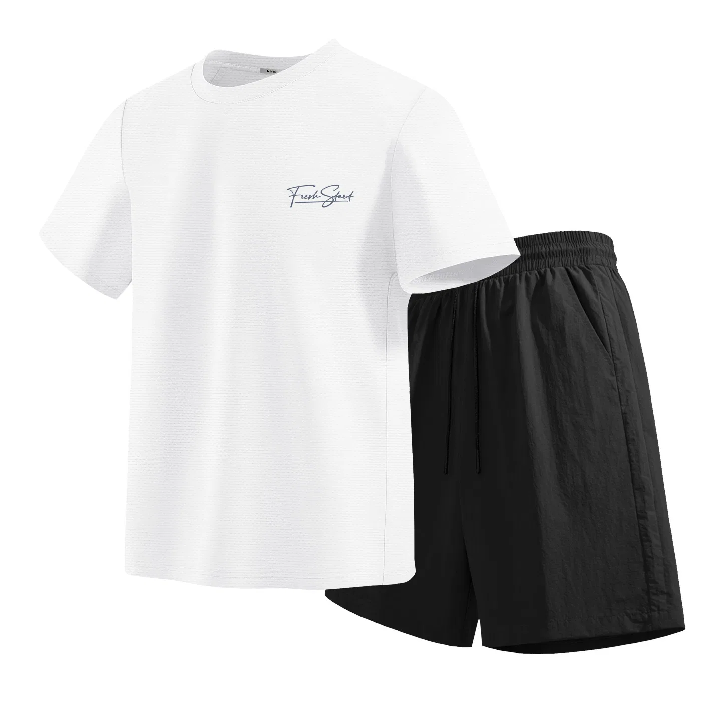 Детский спортивный комплект из 2 футболок MINISO, White (Ma Feng He Jin Qi Chest Logo) + Black
