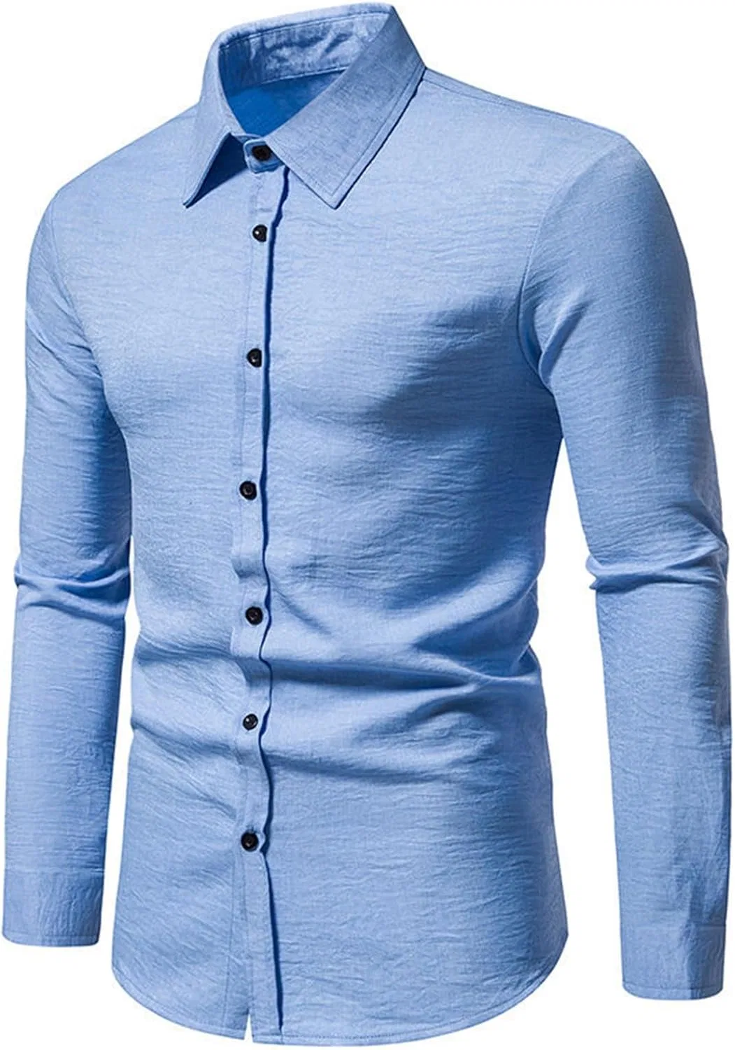 Мужская повседневная рубашка Athletic Slim Fit с карманом, Light Blue — фото 2