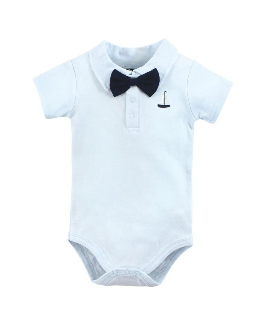 Комплект из 3 боди с коротким рукавом, хлопок Hudson Baby, Sailboat Polo — фото 4