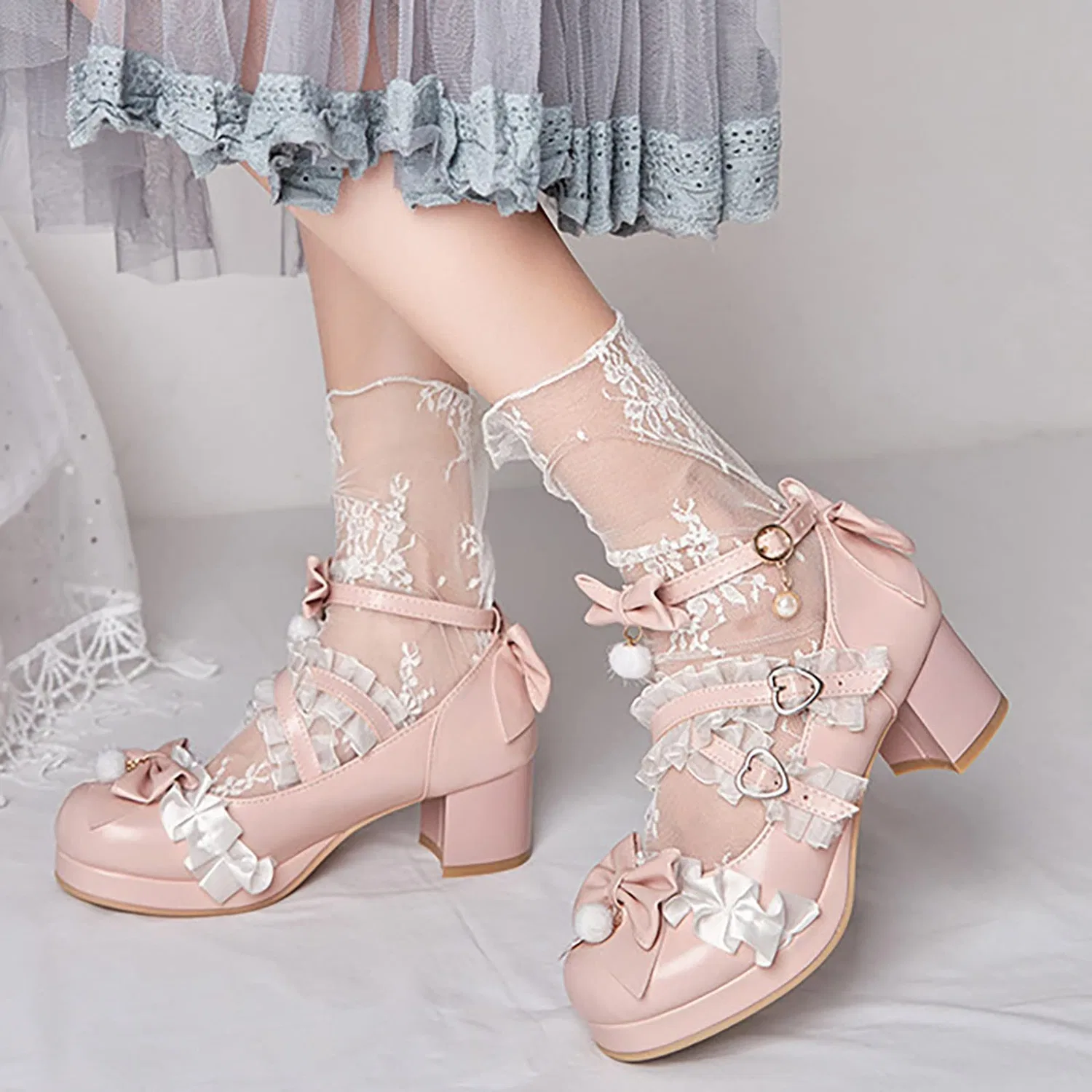 Детские туфли-лодочки для девочек с принтом FGUUTYM, Z2 Pink — фото 3