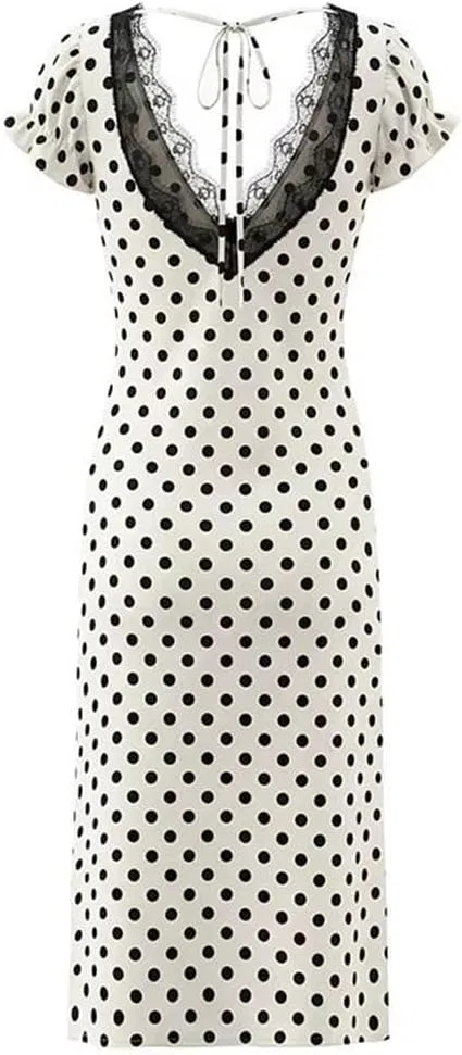 Женское платье А-силуэта с кружевной отделкой, Polka Dot — фото 2