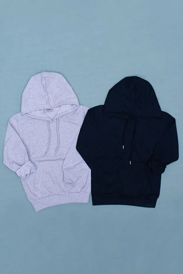 Детский комплект свитшотов с длинным рукавом с принтом Fyk Kids, Gray Blue