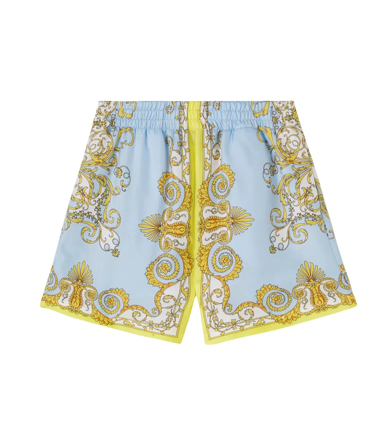 Шелковые шорты с эластичным поясом Versace Kids, синий