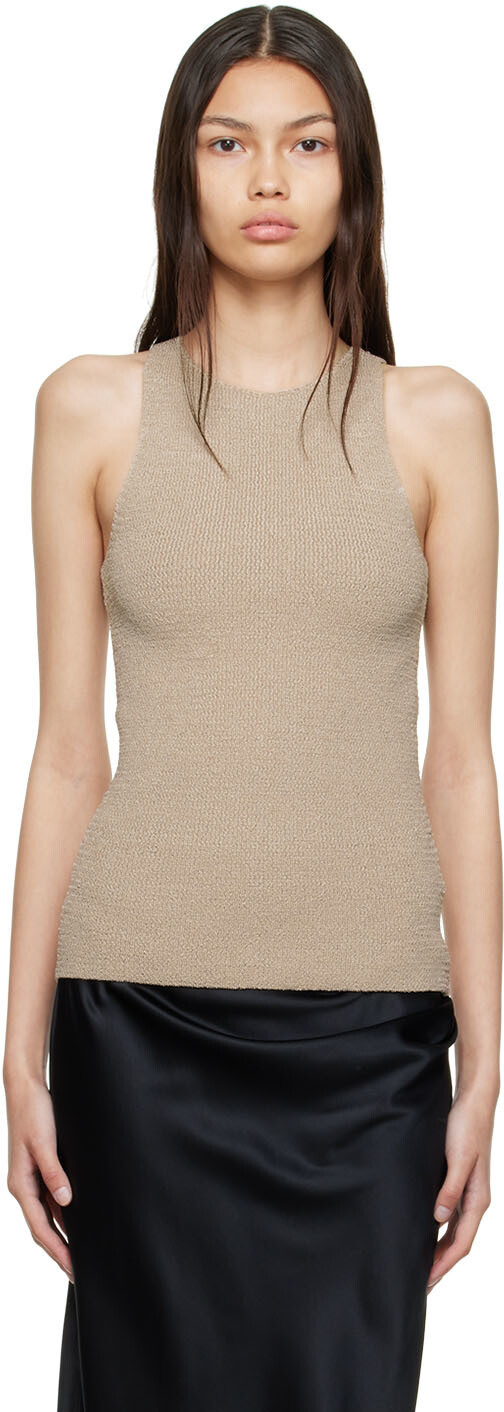

Майка из полиэстера серо-коричневого цвета Helmut Lang