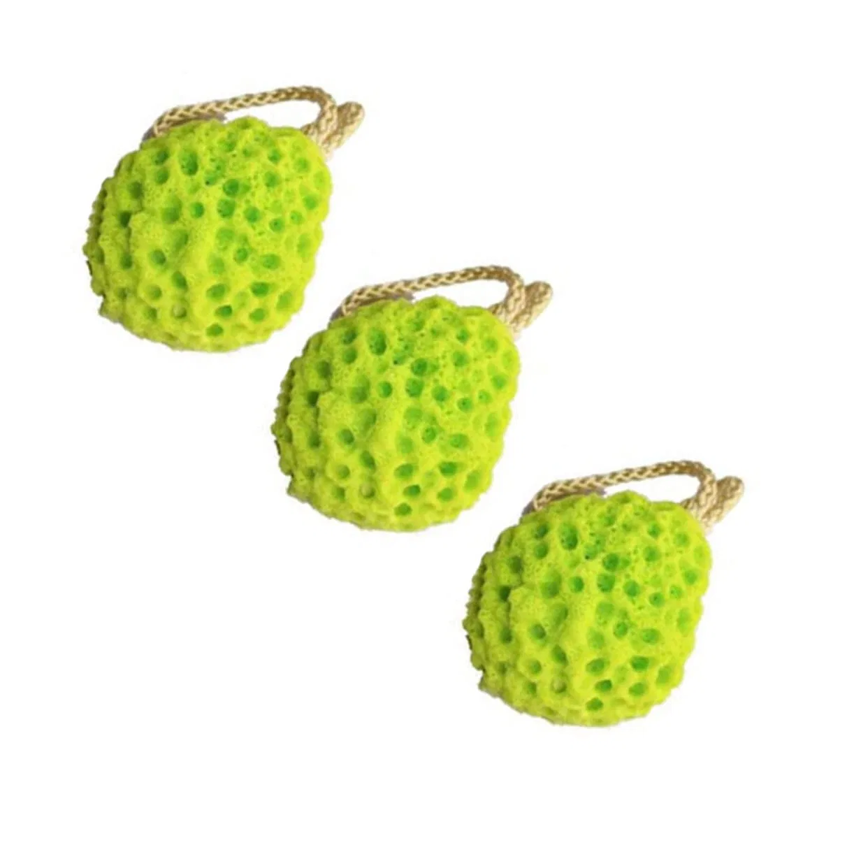 Мочалка для душа пчелиные соты, 3 шт, DEARMAMY, Green