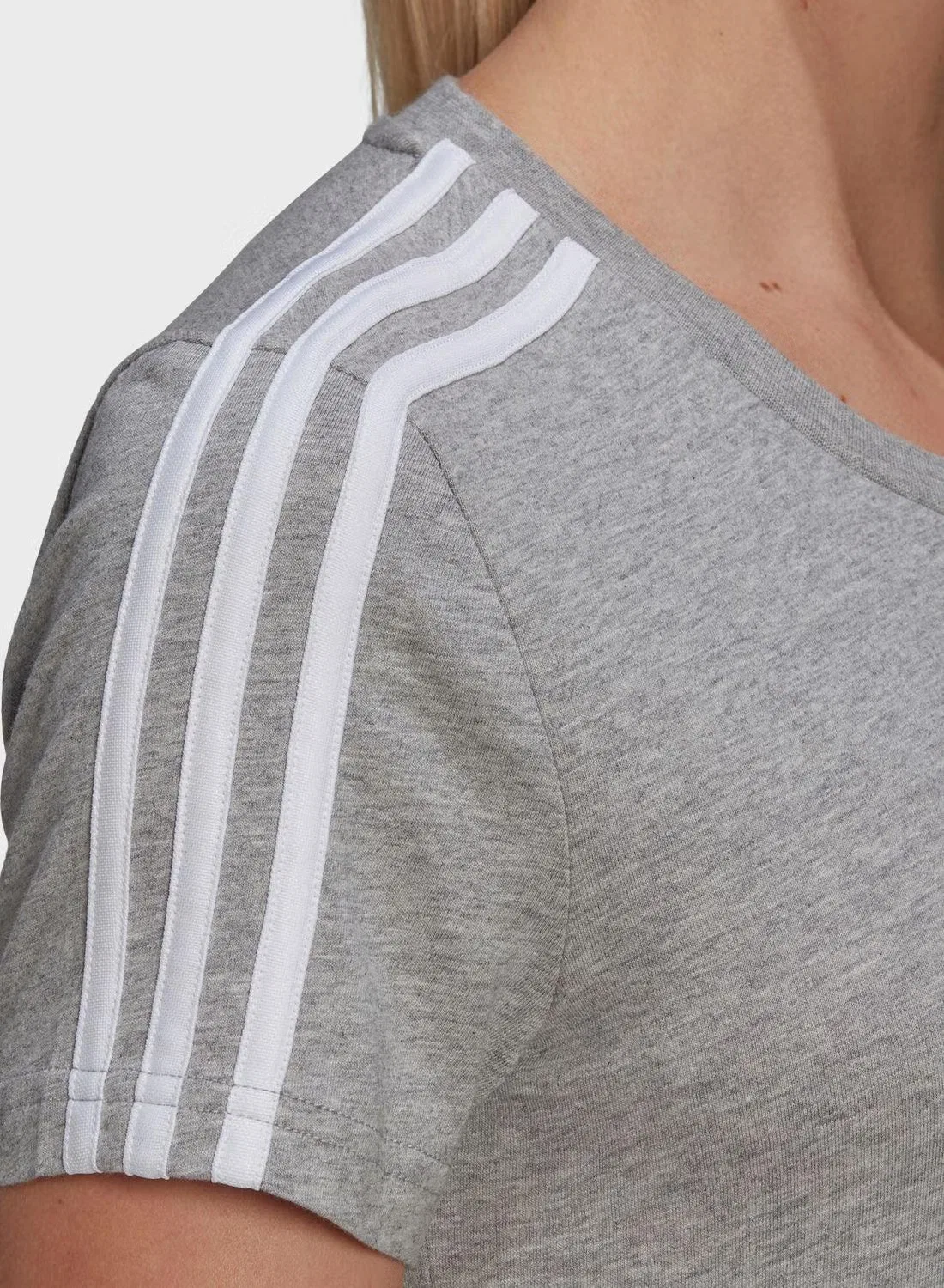 Футболка тренировочная с длинным рукавом W 3s t Adidas, серая — фото 4