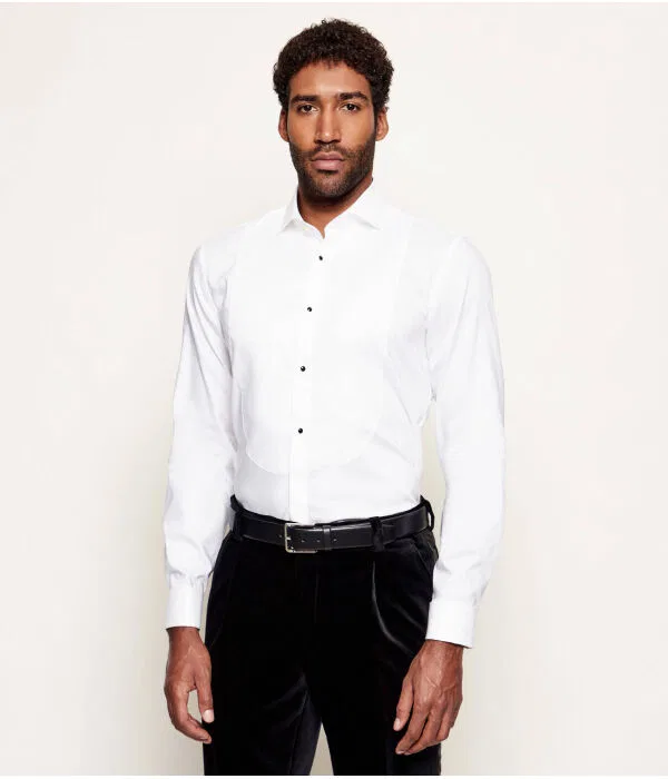 Мужская рубашка slim fit с длинным рукавом H-HANK-TUX3-DC-224 BOSS, белый