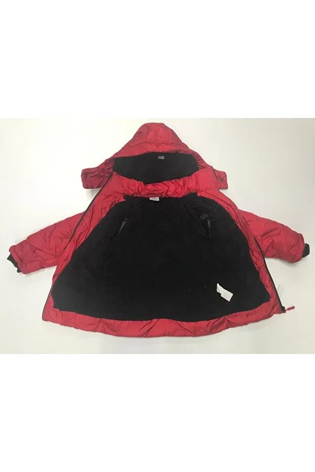 Детское пальто для мальчиков с капюшоном Winter zipper hooded double pockets welsoft lining water and wind resistant boy's coat Baby Slon Kids Clup, Red — фото 3