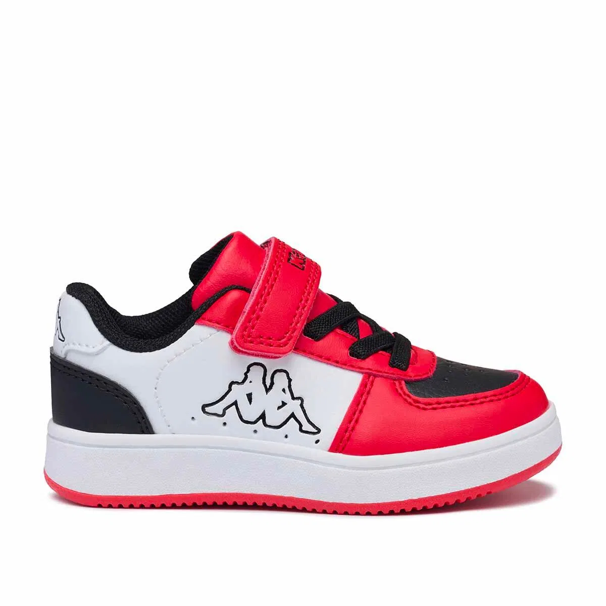 Детские кроссовки для мальчиков на липучке Malone Kappa, Weiss Fluoreszierendes Flammenorange