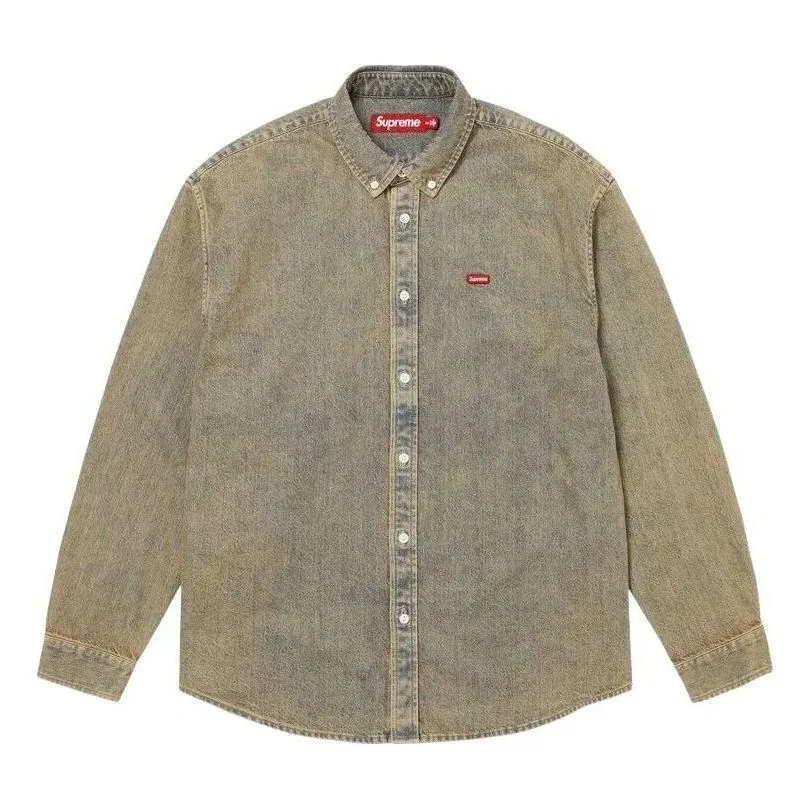 Мужская джинсовая рубашка Small Box 'Dirty Indigo' Supreme, зеленый