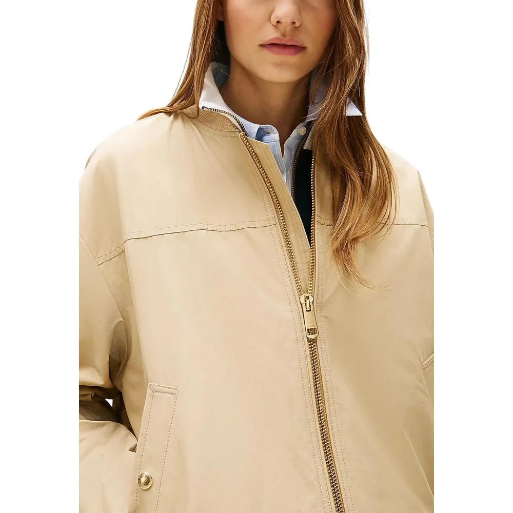 Женский бомбер на молнии с двойным бегунком Tommy Hilfiger, Beige — фото 3