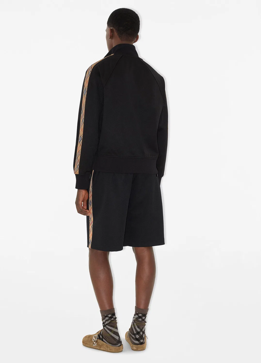 Толстовка Burberry Check Trim Cotton Blend, Черный — фото 4