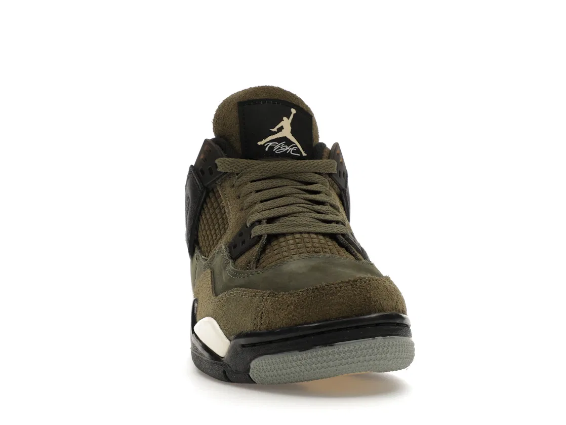 Детские кроссовки с патчворк-дизайном Jordan 4 Retro SE Craft Medium Olive (GS) Jordan, Medium Olive/Pale Vanilla/Khaki/Black/Sail — фото 2
