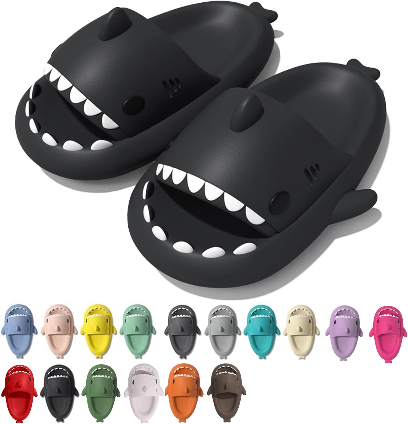 

Тапочки Roscylco Shark Cloud, милые шлепанцы с акулой для женщин и мужчин, летние тапочки-сандалии для мальчиков и девочек, спа-платформа, нескользящие пляжные сандалии с открытым носком, душевые тапочки для пары Rosyclo, черный