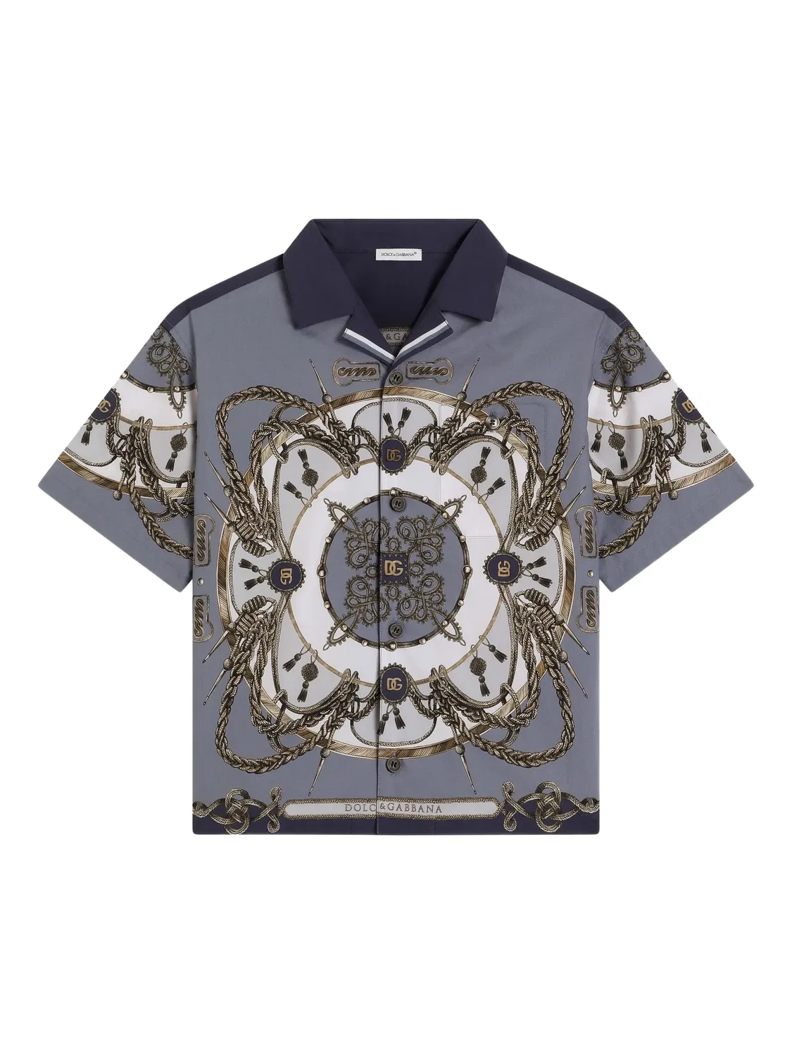 Рубашка с коротким рукавом с узором Dolce & Gabbana, серый
