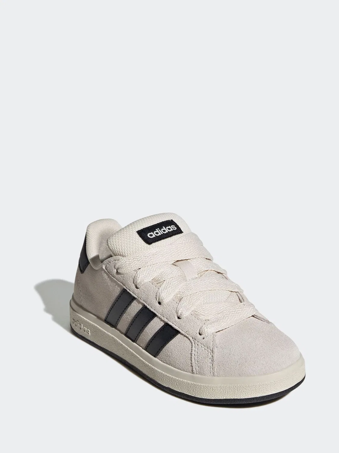 Кроссовки из замши Grand Court 00s adidas, серо-черные — фото 3