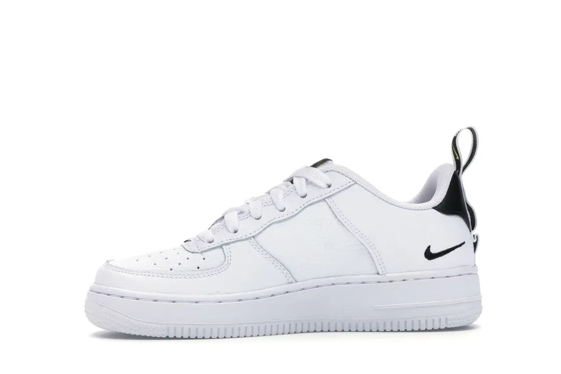 Детские кроссовки Lifestyle с ремешком Nike Air Force 1 Low Utility, White/White-Black-Tour Yellow — фото 3