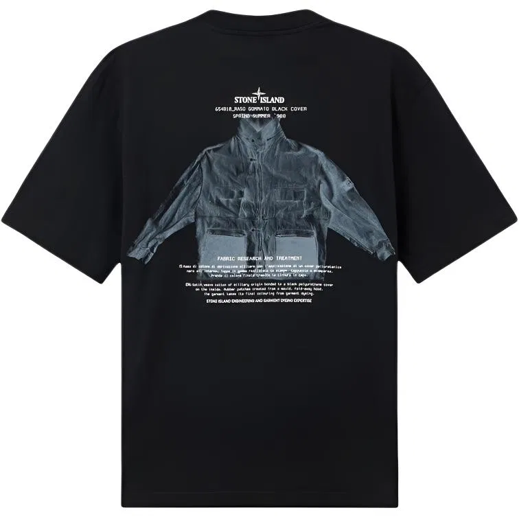 Мужская футболка с круглым вырезом STONE ISLAND, Black