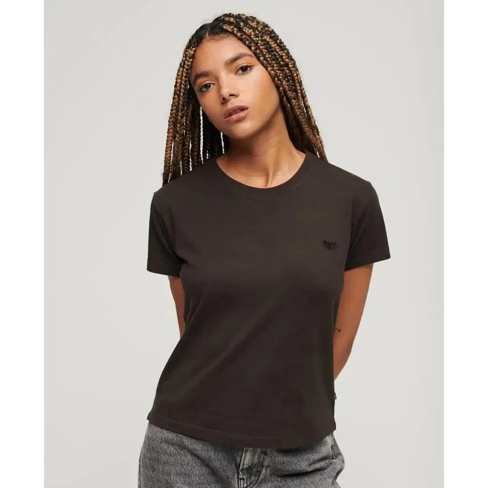 Женская футболка с принтом 90er Jahre Logo Superdry Essential Superdry, Schwarz — фото 2