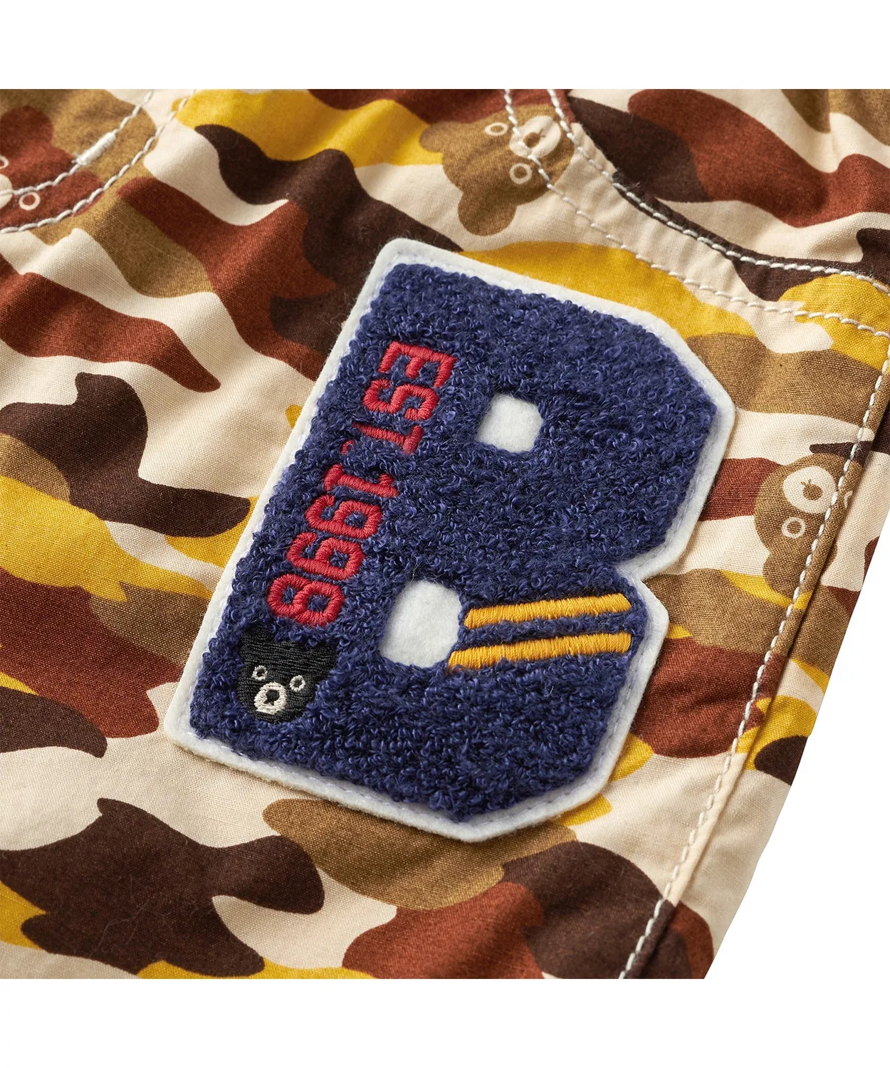 Детские брюки-капри с камуфляжным принтом, модель Tiger Camo DOUBLE_B, Mustard — фото 3