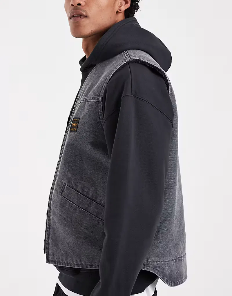 Жилет джинсовый Saratoga Wokwear Levi's, выстиранный черный — фото 3
