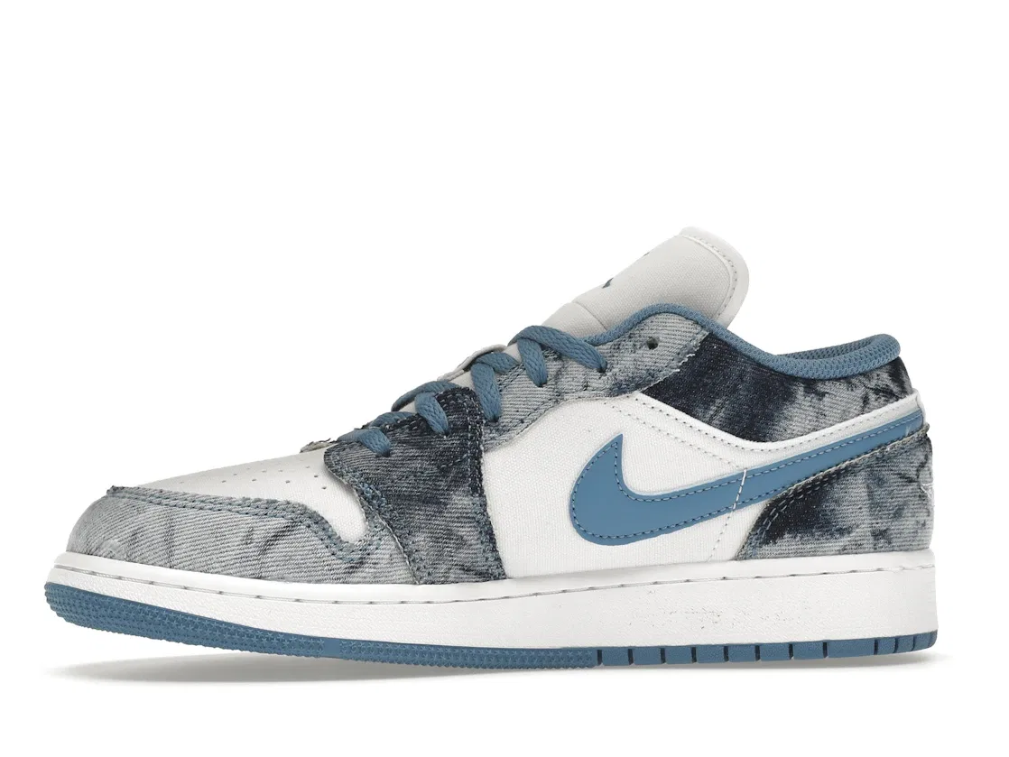 Детские кроссовки Lifestyle с принтом Jordan 1 Low, Blue/Denim/White — фото 3