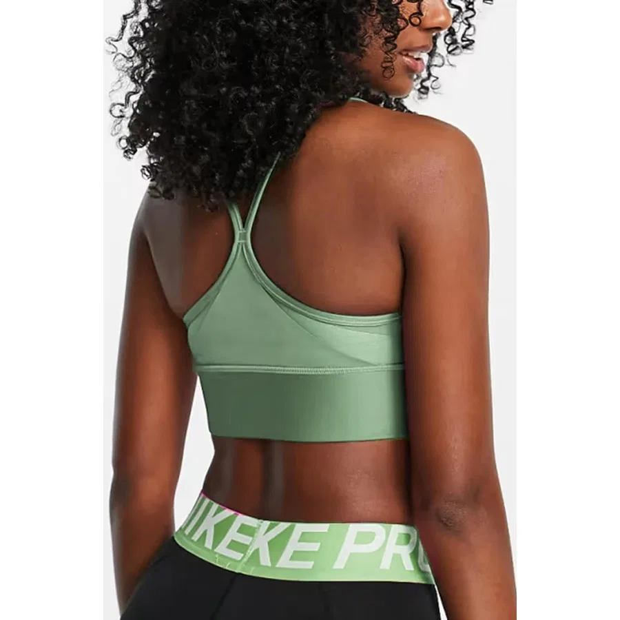 Спортивный бюстгальтер Nike Dri-FIT Indy Light Support Longline, Зеленый — фото 2