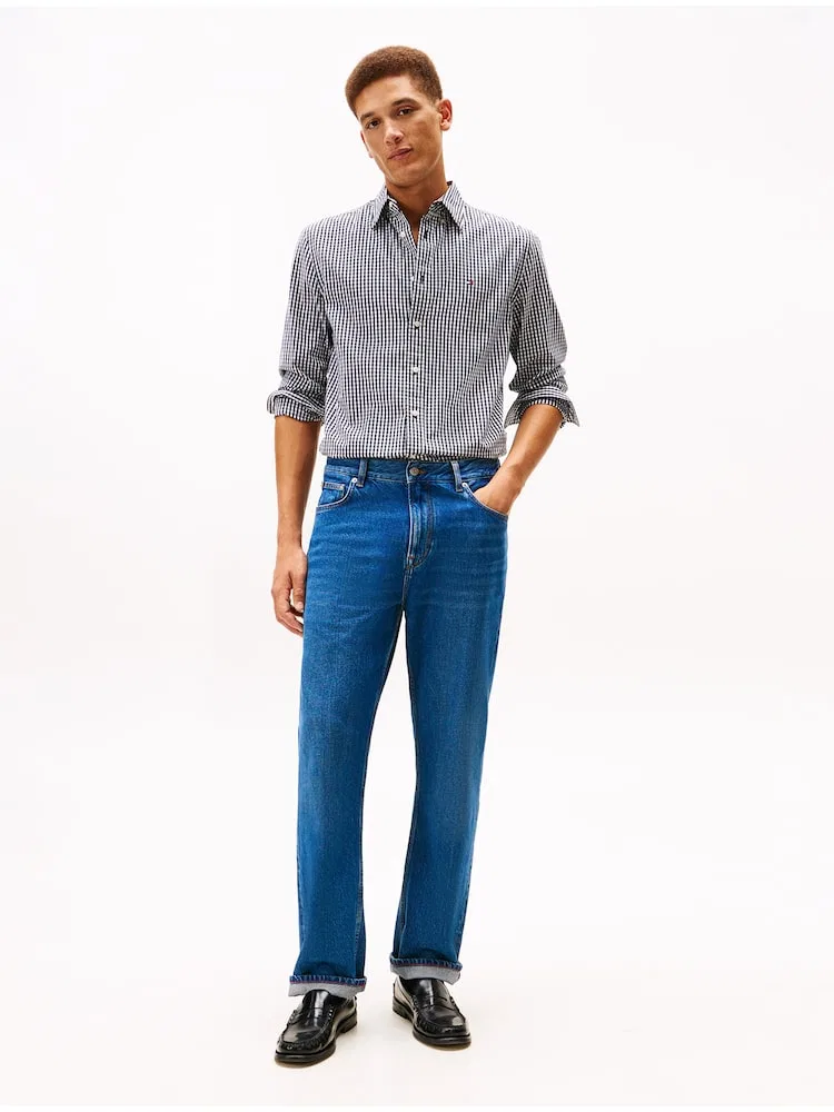 Рубашка с крупной клеткой Regular Fit, Flex Poplin Big Gingham TOMMY HILFIGER, Black — фото 2