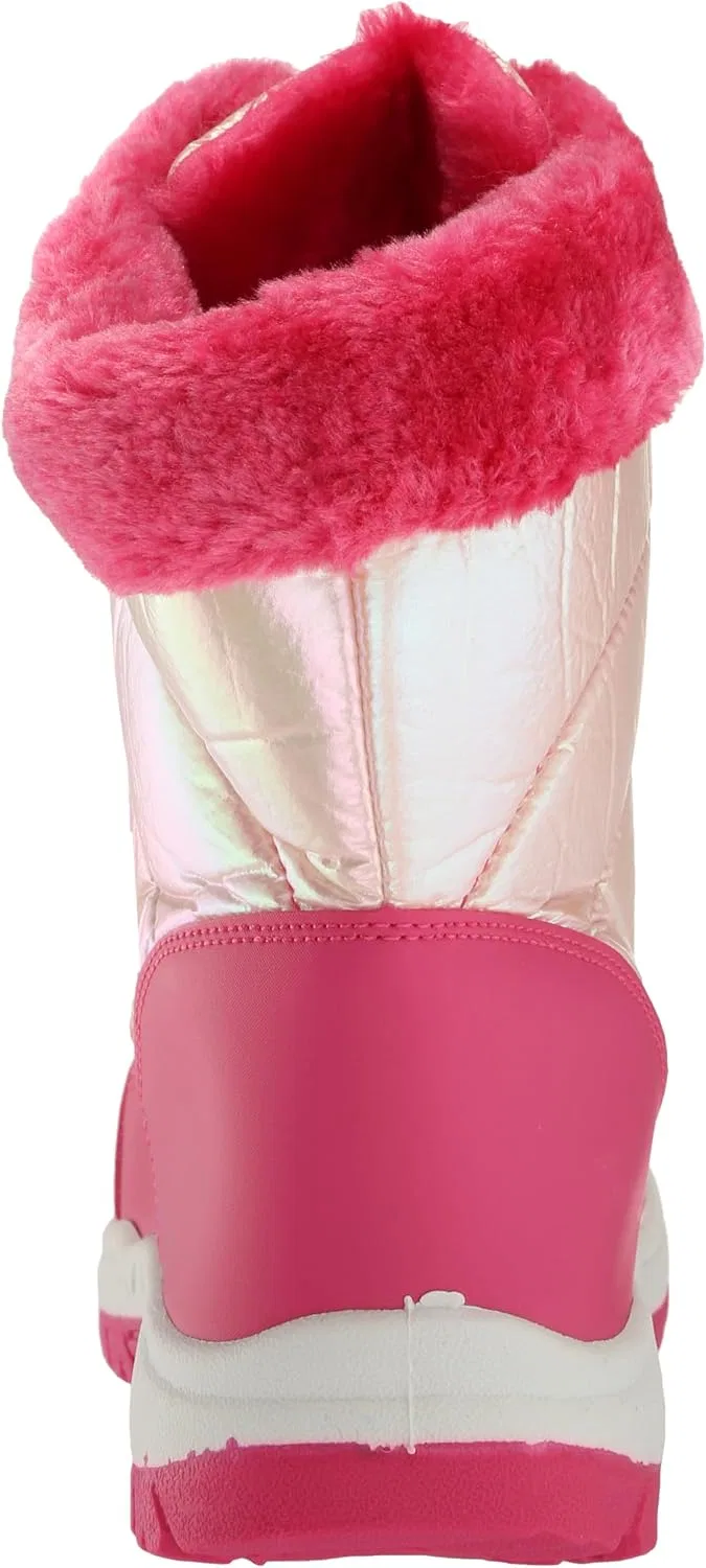 Детские зимние снежные ботинки для девочек водонепроницаемые Rugged Bear, Fuchsia Pink — фото 3
