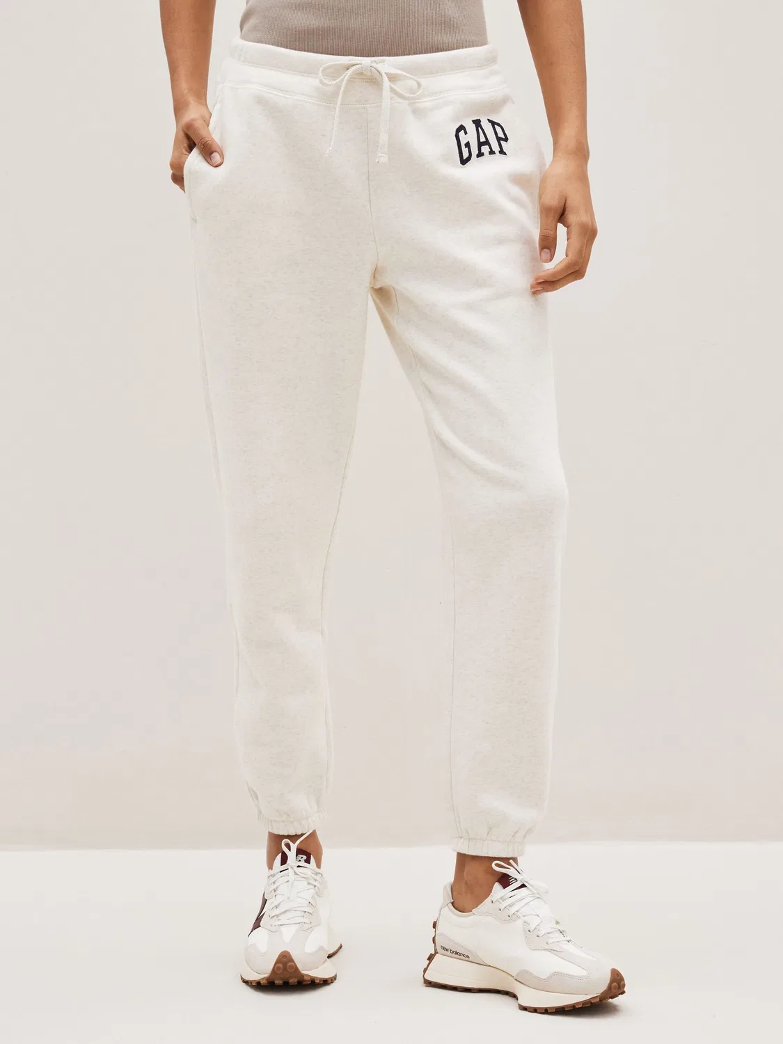 Джоггеры с флисовой подкладкой, Vintage Gap, кремовый