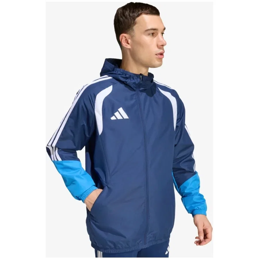 Мужской дождевик с капюшоном Tiro 26 Competition All Weather Jacket adidas, Синий — фото 3