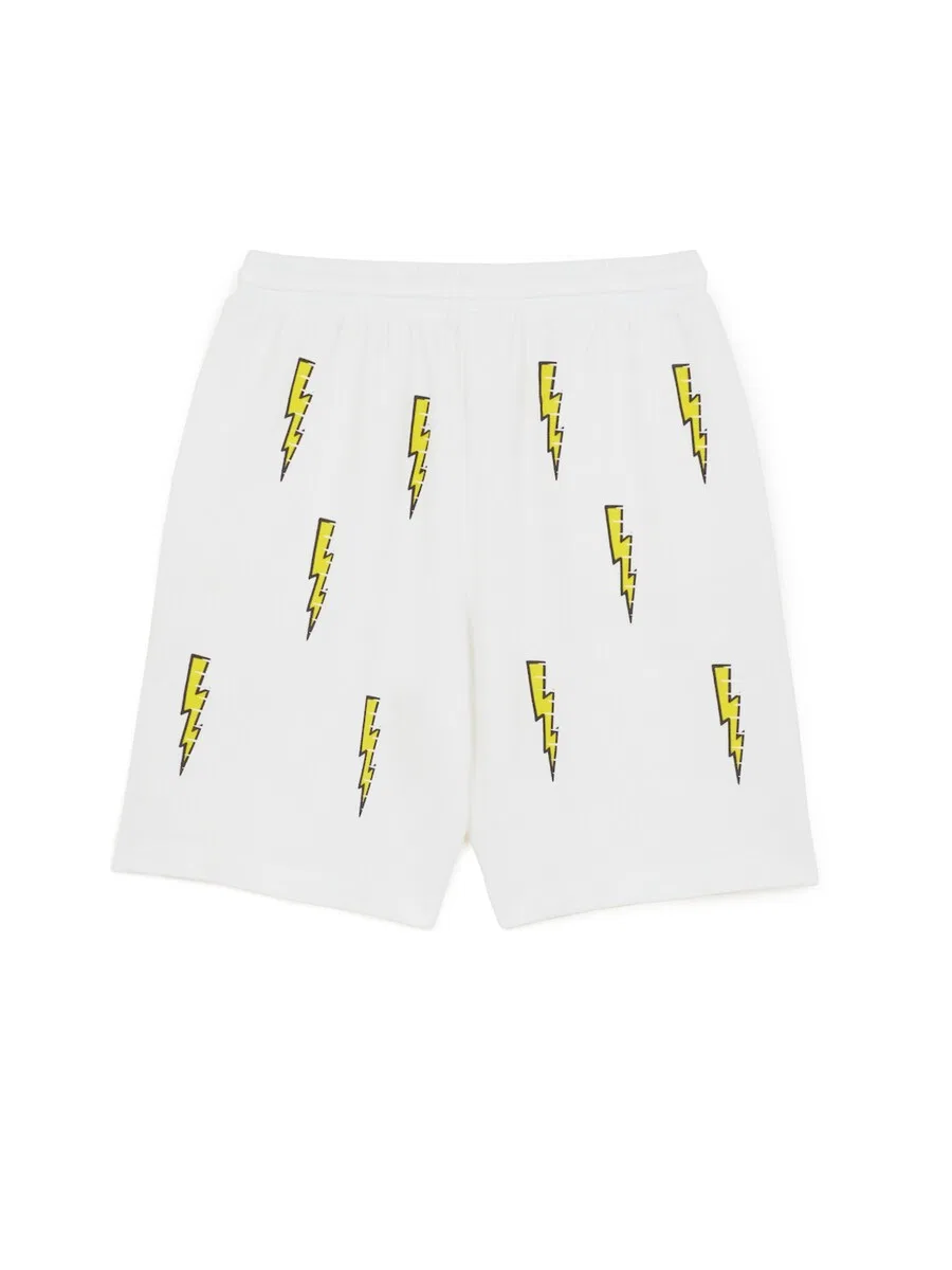 Детские свободные шорты Rad Black Kids 'Speed Bolt Shorts' белого цвета The Rad Black Kids — фото 2