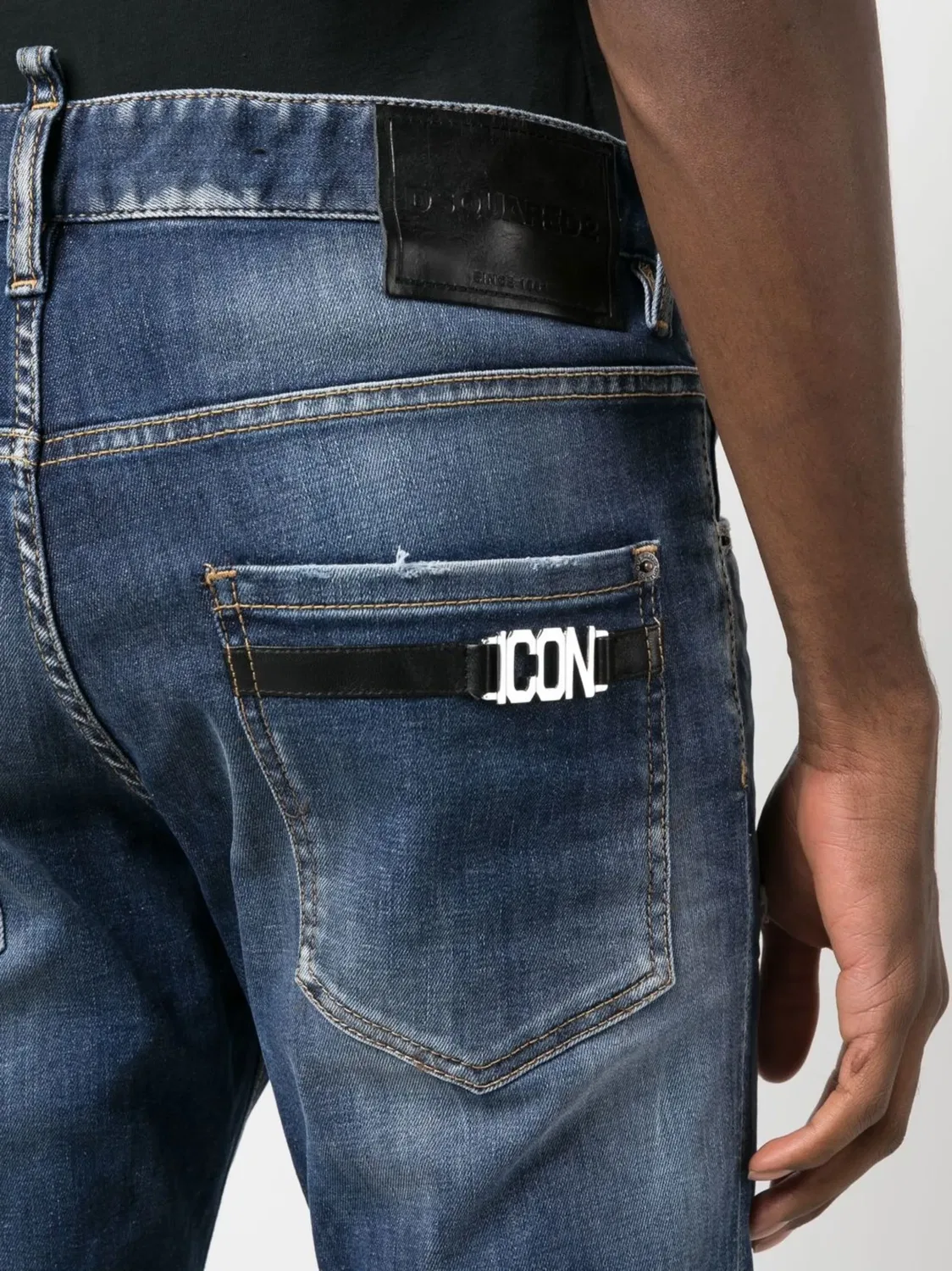 К skinny-джинсы Icon с эффектом потертости DSQUARED2, синий — фото 3
