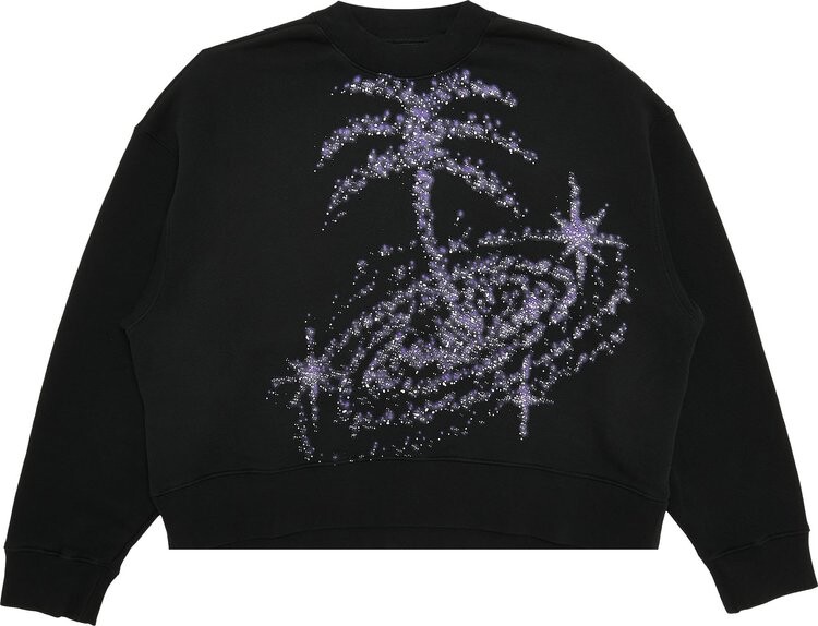 

Толстовка Palm Angels Palm Galaxy Crewneck 'Black/Glittered', черный