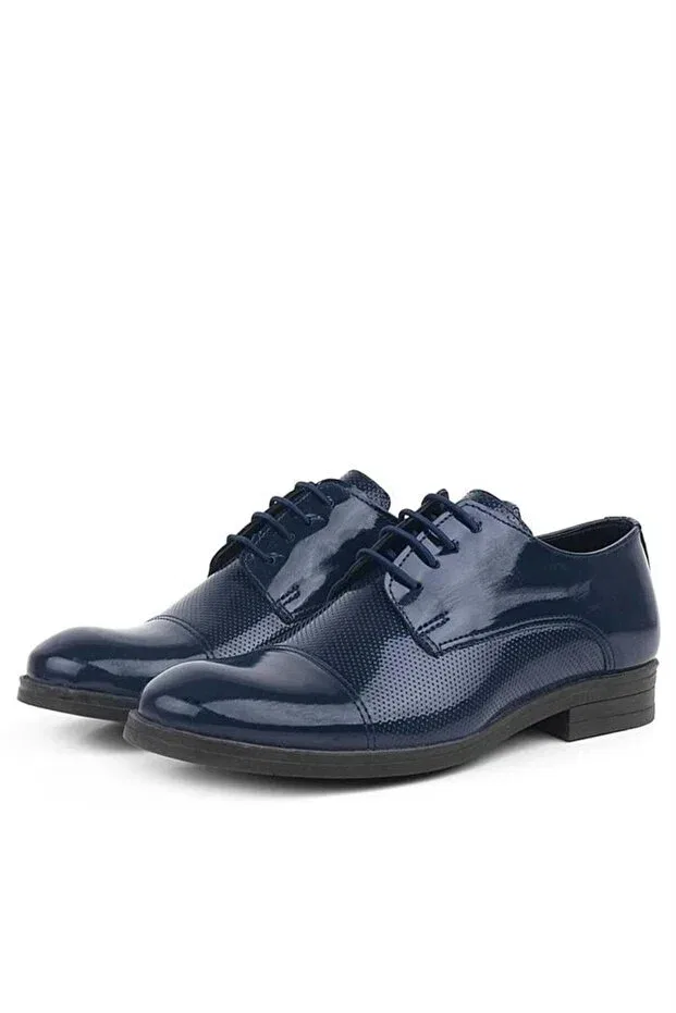 Детские туфли для мальчиков с блок-каблуком Rakerplus, Navy Blue — фото 3