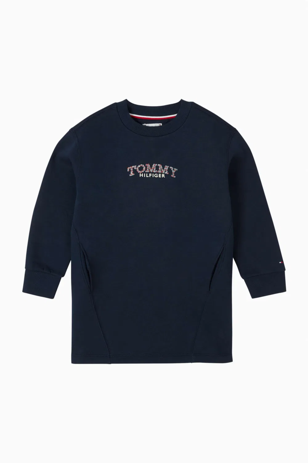 Платье из футера с принтом логотипа Tommy Hilfiger, синий