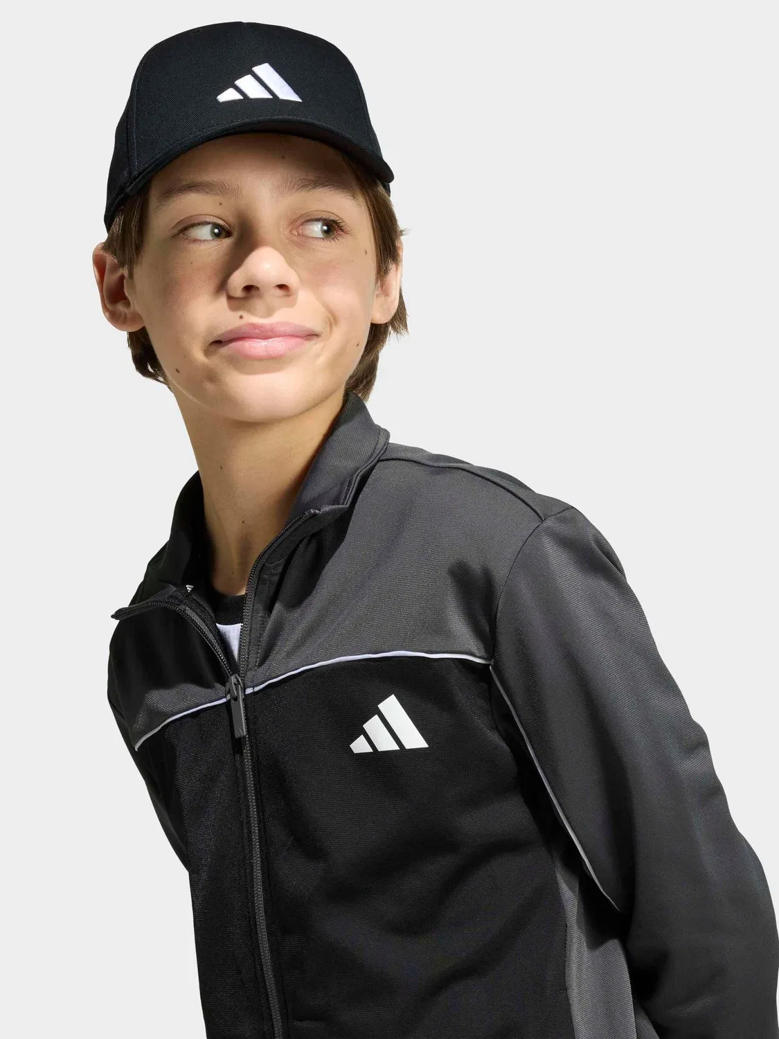 Спортивный костюм, трикотажный adidas, серый/черный — фото 4