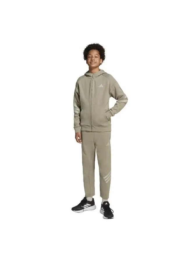 Худи на молнии с капюшоном с полосами 3-Stripes Future Icons Adidas, зеленый — фото 4