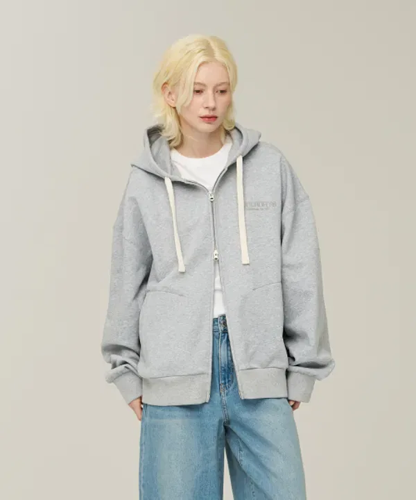Худи с капюшоном Core 2-Way, Superdry, светло-серый меланж