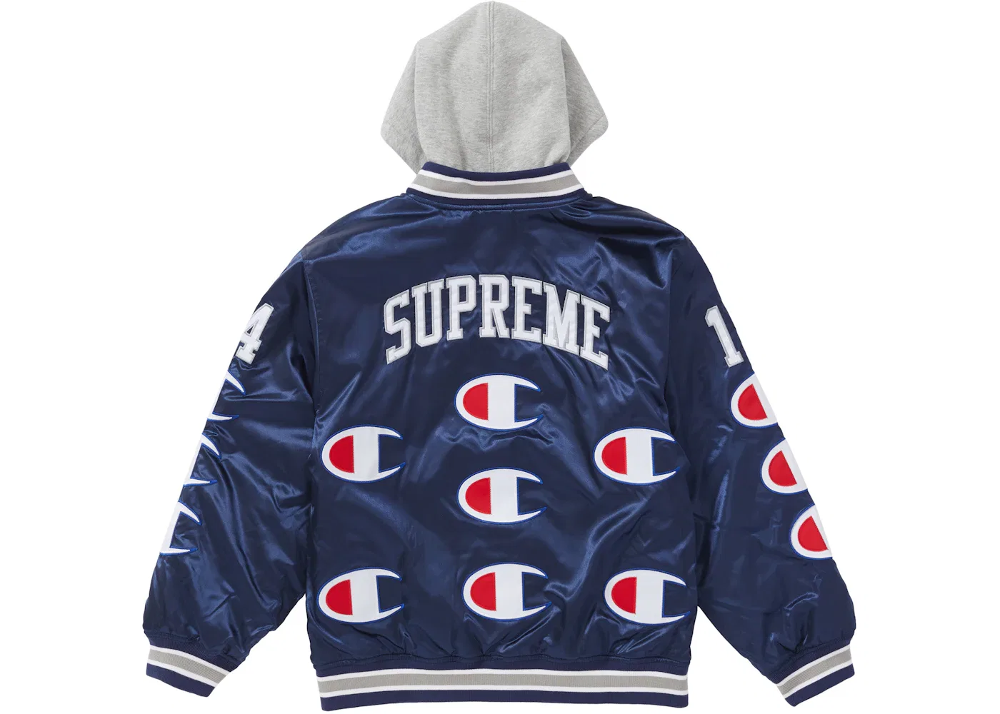Мужская куртка-бомбер с капюшоном из сатина Jacket Supreme, Navy — фото 2