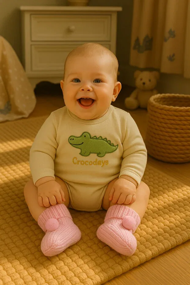 Детские пинетки для новорожденных с помпоном Dapwear'S Kids, Pink