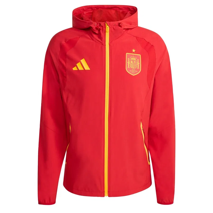 Куртка ADIDAS PERFORMANCE Between-Season 'Spain Tiro Travel Full Zip Windbreaker' красного цвета