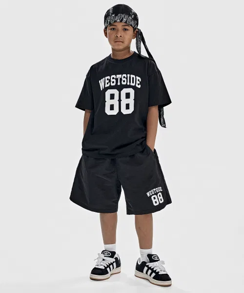 Детский комплект из куртки и футболки с принтом Westside 88 TAKEASY KIDS, Black