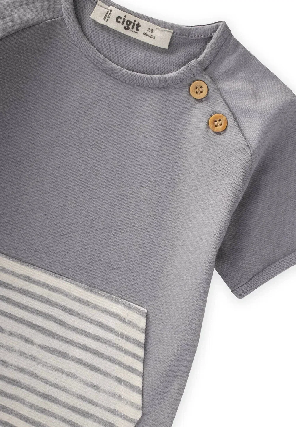 Комплект из футболки и шорт унисекс - шорты Cigit, Grey — фото 3
