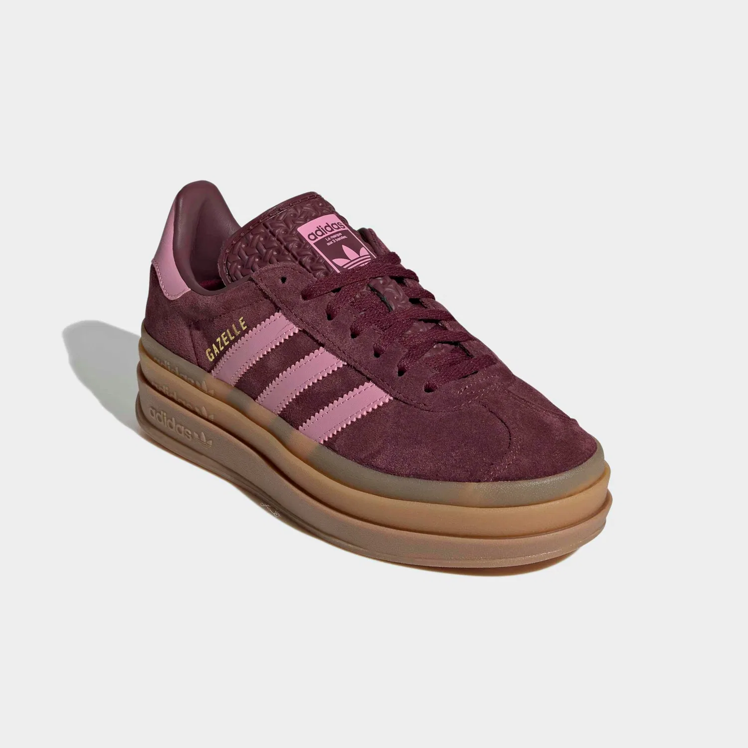 Детские кеды на платформе Gazelle Bold Adidas Originals, Maroon/St Tropic Bloom/Gold Metallic
