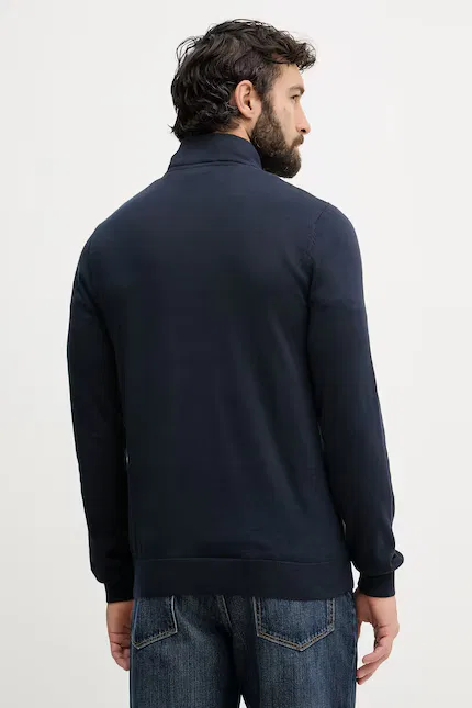 Свитер полугольф с застежкой-молнией Cotton 1/4 Zip Neck U.S. Polo Assn., синий — фото 3