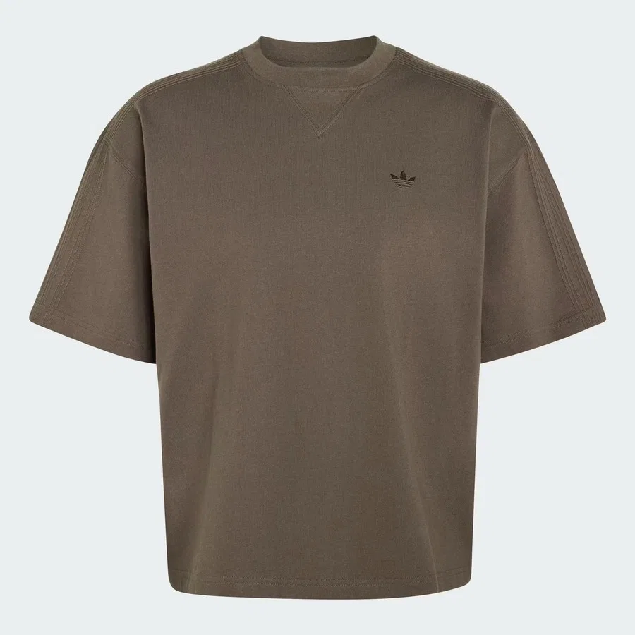 Мужская футболка свободного кроя с принтом Premium Essentials adidas, Коричневый — фото 4