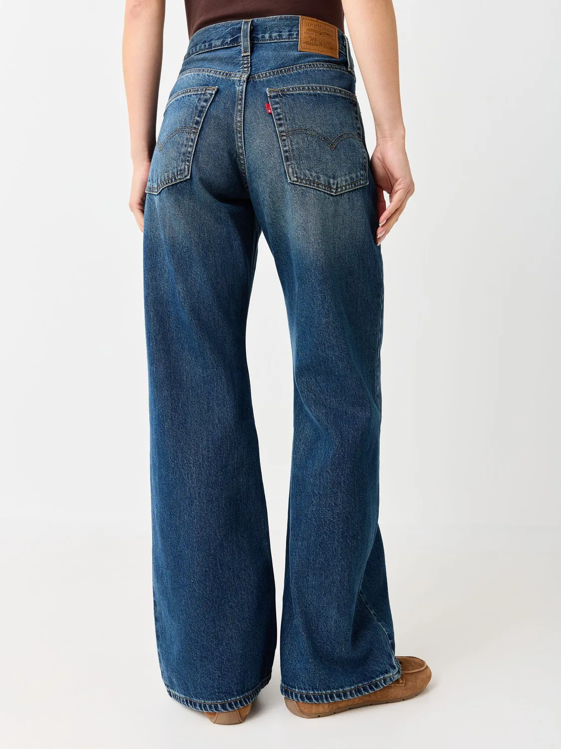 Синие свободные ботинки Levi's Middy / джинсы свободного кроя — фото 3