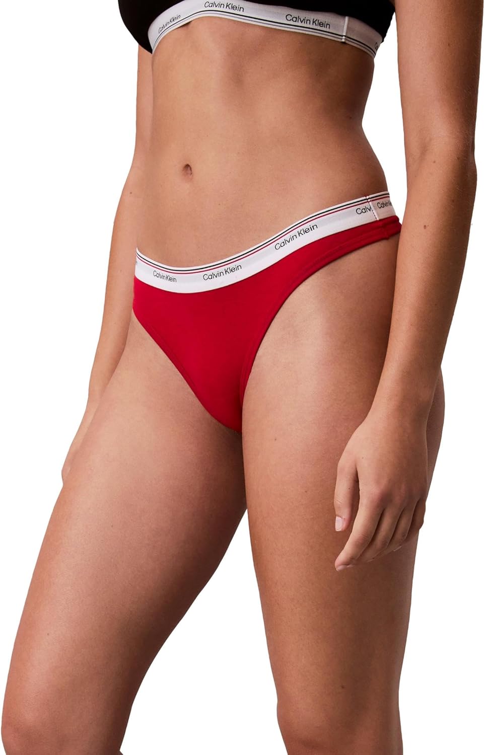 Женские трусики-стринги Calvin Klein Balance из эластичного хлопка, 3 шт., Black/Nymphs Thigh/Obsess — фото 4